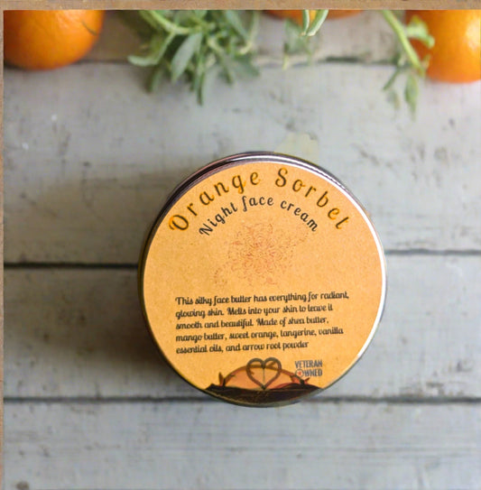 Like the sunset, relax with this orange night face cream.